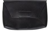 J CREW Black Leather Classic Envelope Clutch Bag Magnetic Closure Women's