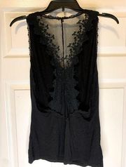 Black Lace Racerback Tank Top