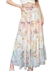 Yumi Kim Natasha Drawstring Maxi Skirt Harmony Fields Pastel Floral