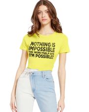 CICELY POSSIBLE TEE IN NEON YELLOW - XS