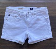 AG ADRIANO GOLDSCHMIED The Payton White Denim Roll Up Short Size 28