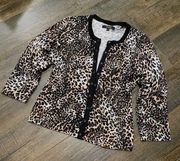 Alex Marie Leopard Animal Print Cardigan Button Up