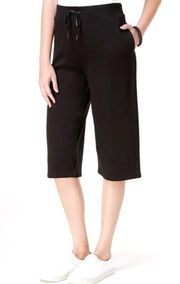 Black Wide Leg Cropped Pants M