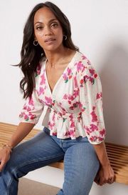 NEW ba&sh Edon Top Ecru Floral