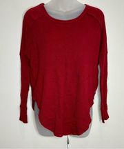 TNA Red Alder Thermal Waffle Knit Tee Long Sleeve Winter Lounge size XS Casual