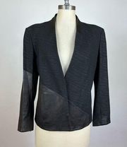 Helmut Lang Asymmetrical Lamb Leather Accent Blazer