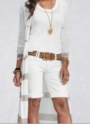 Cabi White Distressed Shorts