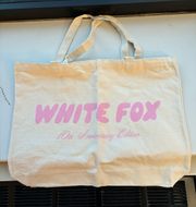 white fox tote bag