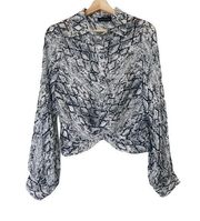 The‎ Sang python print knot long sleeves blouse size M