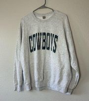 Dallas Cowboys Grey Crewneck Long Sleeve Sweater L