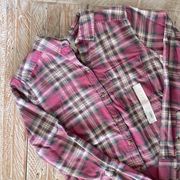 SO 💜Juniors' ® Plaid Flannel Button Down Shirt💜NWT ~xs