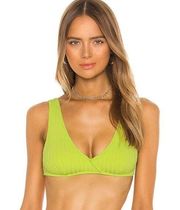 Solid & Striped Beverly Bikini Swim Top Chartreuse Rib Neon Green XS Extra Small