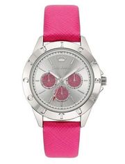 NWT Juicy Couture Silver & Pink Leather Band Watch