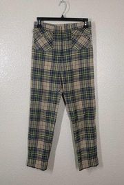 Pendleton Opening Ceremony High Waist Plaid Crop Ankle Pants Small S Wool