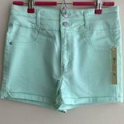 Love, Fire Mint Green High Waisted Shorts - Stretch Shorts, Juniors Size 9