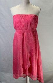 Strapless Pink Feather Dress Size