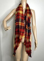 Plaid Patterned Triangle Scarf