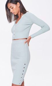 Ribbed Top and Pencil Skirt Set