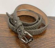 Ann Taylor Women's Snakeskin Genuine Leather Buckle Belt Gray Size 28-33''