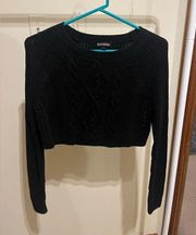 black cropped sweater