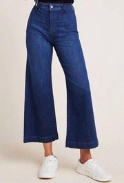 Paige Anessa Roya Dark Wash Jeans High Rise Denim Wide Leg Crop Women’s Size 32