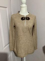 Tory Burch Alpaca And Wool Blend Beige Tunic