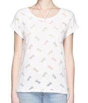 MAISON SCOTCH SCOTCH & SODA Tiger Die Cut Sheer Dolman Tee T-shirt Size 4 (XL)