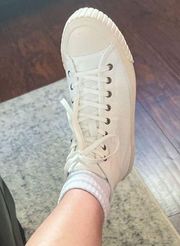 Cream White J Crew High Top Sneakers, Size 8