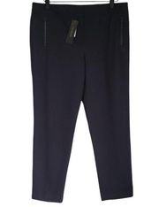 TALBOTS | SIGNATURE SLACKS | FAUX LEATHER TRIM | ZIPPER FRONT WITH POCKETS | NEW