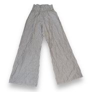 Pinstriped Smocked Waist Wide Leg Pants