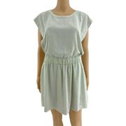 Rachel Rachel Roy (M) Green Ditzy Dot Utility Cap Sleeve Fit & Flare Mini Dress