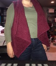 Maroon Fuzzy Vest 