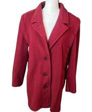 Vtg 80s Forecaster of Boston USA Union Made Red Wool Jacket Coat Sz 10/12 M/L