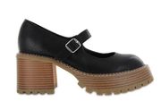 MIA Natania Black Platform Block Heel Lug Sole Mary Jane Shoes Size 8