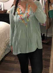 Andree floral embroidered small top