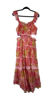Love Shack Fancy  Madsen Dress size L cotton silk blend cutout maxi dress