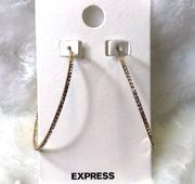 NWT Express Gold Plated and Crystal Hoop Earrings