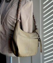 Brighton Barbados Gold Leather Hobo Purse