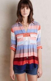 Maeve Colorblock button down shirt