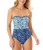 New. Tommy Bahama blue swimsuit.  Size 8. MSRP $159