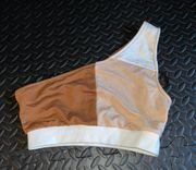 SheIn One Shoulder Color Blocked crop Top Size Small