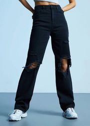 Black Ripped '90s Boyfriend Jeans