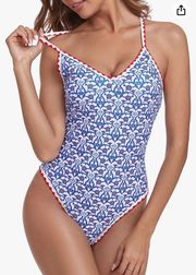 Women's One Piece Swimsuit Tummy Control Adjustable Straps Cross Back Bathing Suits