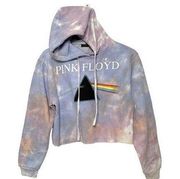 Pink Floyd Tie Dye fleece Cropped Hoodie Sweater size XS / S NWT