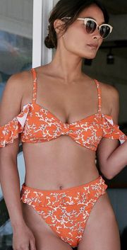 NWT  x Maeve Jasmine Flounced Bikini Top/Gianna Bikini Bottoms S