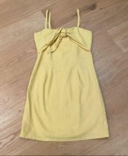 Vestique Tie Front Sleeveless Mini Sun Dress in Lemon Size S