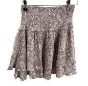 Olivaceous Printed Tiered Ruffle Skirt Size Small New