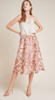 NWT Anthropologie Maeve “Shannon” Embroidered Midi Skirt