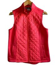 Women's FILA Hot Pink Quilted Vest Zipper Front Medium