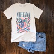 Nirvana Smiley Graphic Band Concert T-shirt Tee